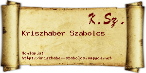 Kriszhaber Szabolcs névjegykártya